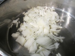 Cook onion over medium high heat for about 7 minutes.
